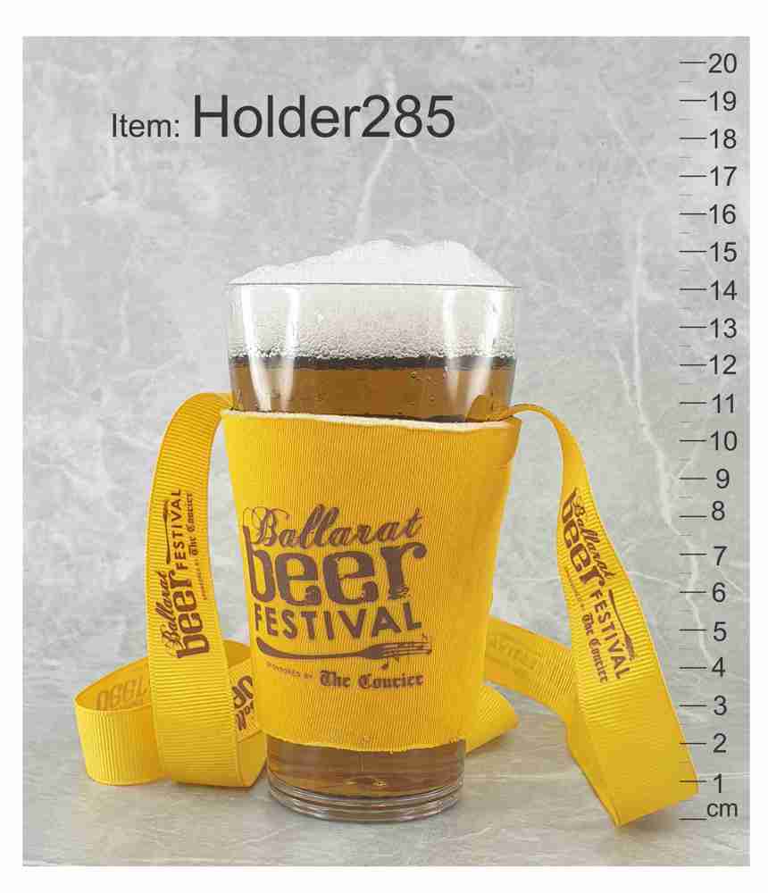 Holder285-custom-festival-logo-printed-yellow-neoprene-holder-neck-lanyard-285-beer-glass-pot-australia-abc2000 Plastic beer glass holder lanyard