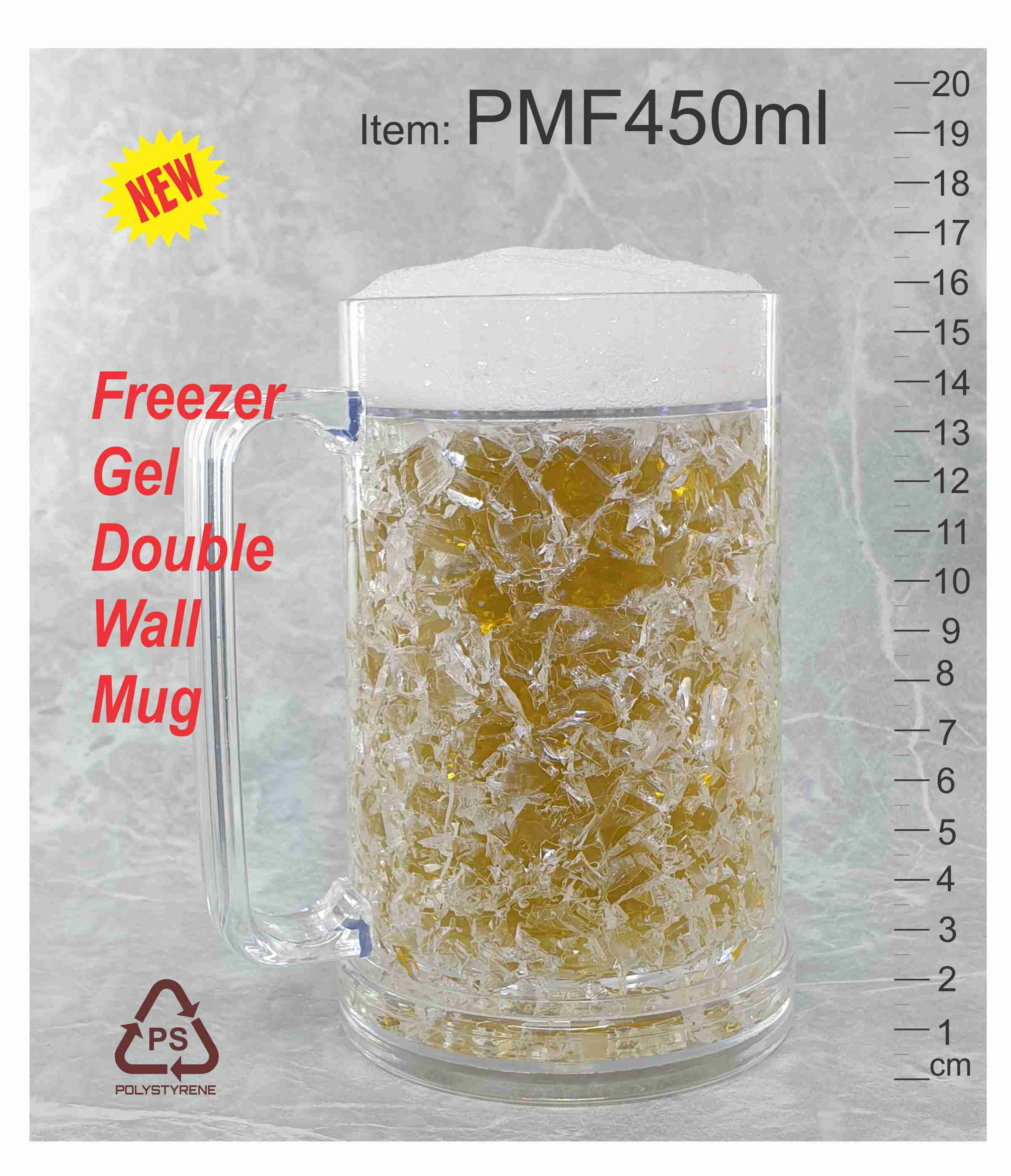 PMF450-reusable-custom-printed-festival-events-party-stein-mug-plastic-drinking-beer-freezer-gel-glasses-abc2000-melbourne-Australia Freezer Gel Plastic Stein